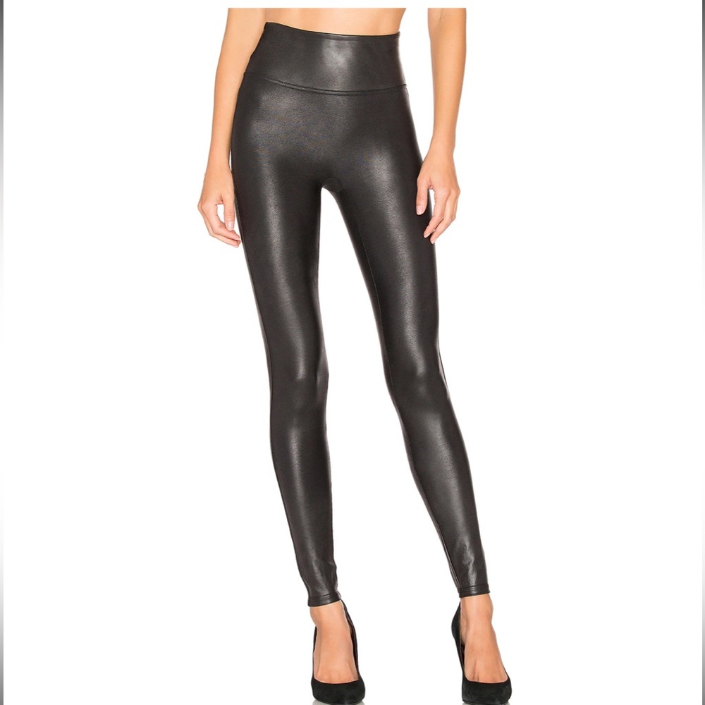 SPANX Black Faux Leather Leggings